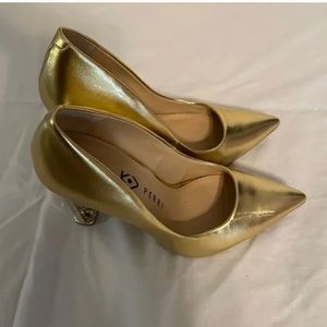 Katy Perry “The Suzzie” Gold Chain Heel Pointed Toe Pumps Women’s Size 7
